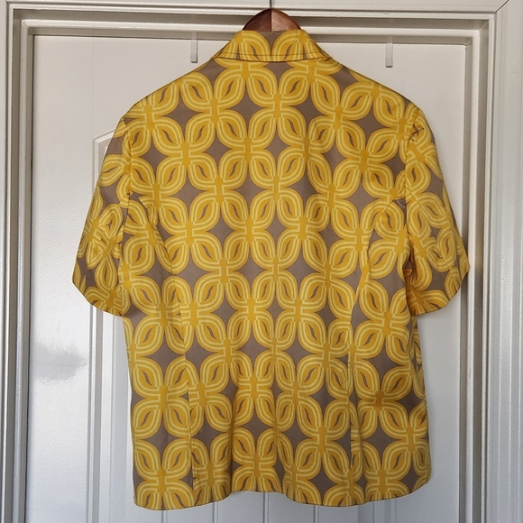 Coldwater Creek Sz 18 Yellow and Grayish Patterned Top/Jacket - Picture 4 of 5